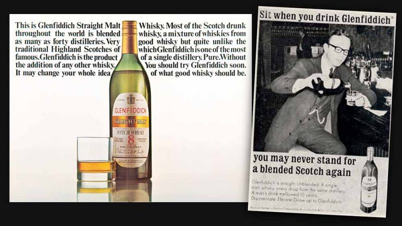 Mit dieser Werbeanzeige begann der Siegeszug von Single Malt Scotch Whisky | © Glenfiddich
