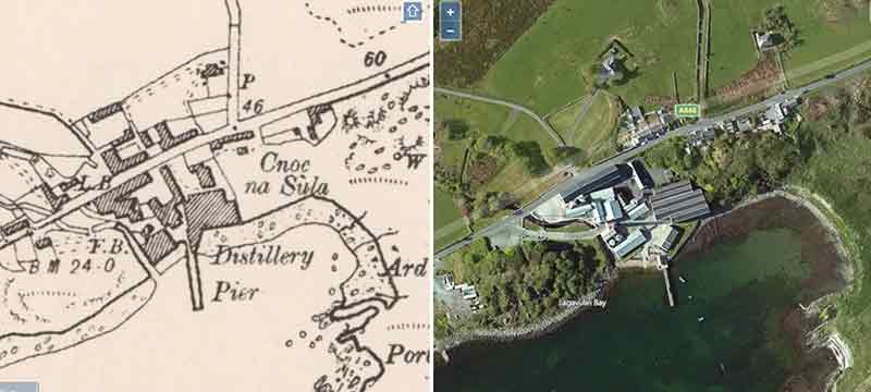 damals und heute – ein Überblick über die Entwicklung der Brennerei liefert das alte Kartenarchiv der Nationalbibliothek von Schottland | © http://maps.nls.uk
