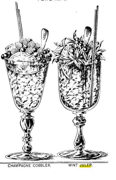 Die Darstellung eines Mint Juleps in der 1934er Ausgabe der berühmten Rezeptsammlung von Harry Johnson.